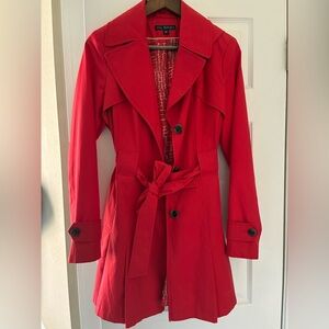 Women's Red Via Spiga pleated Trench Coat